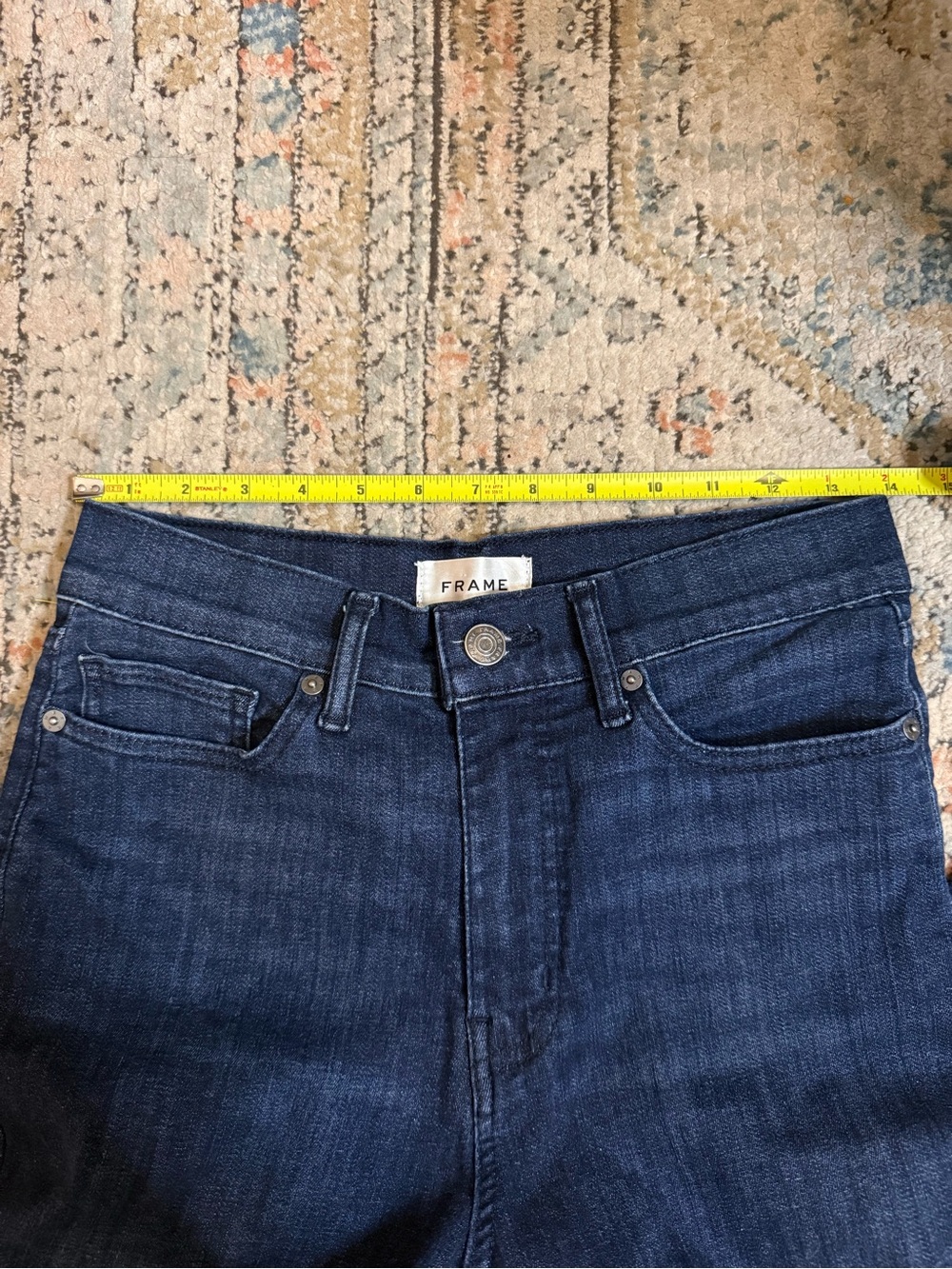 FRAME Le Slim Plazzo Denim Jeans High Rise Full Length Color Guilty Size 28 - Picture 6 of 8